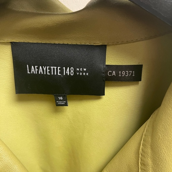 Lime green Lafayette New York 148 Leather Jacket - Picture 2 of 7